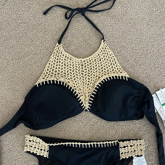 Black and Cream Crochet Bikini Set by bikini lab NWT
Top L Bottoms M - Picture 2 of 6